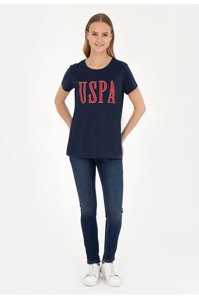 U.S. Polo Assn. BAZA. Polo Assn. Femei - Tricou bleumarin cu decolteu