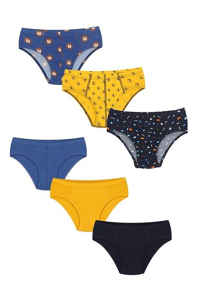 vitmo Pachet de 6 chiloți din bumbac pentru băieți Sailor & Mix Mix