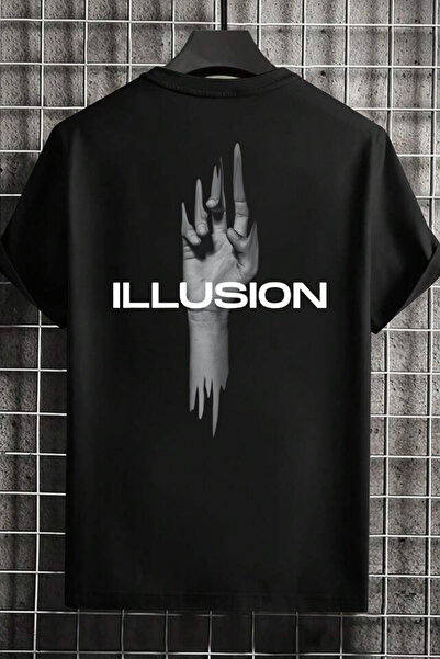 NoVibe Μπλουζάκι Unisex Illusion Printed 100% βαμβακερό κοντομάνικο