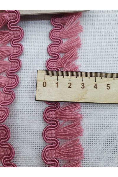 Esteks Dantel ve Tekstil Aksesuarları Cream Colored 5 Meters Stripe Tassel Fringe