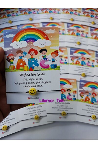 Lilamor 20 Adet Sınıfına Hoşgeldin, Okuluna Hoşgeldin Bileklik Hediyesi
