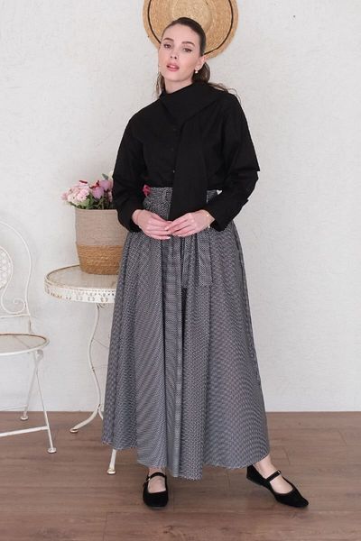 Ceylan Otantik Polka Dot Black Skirt