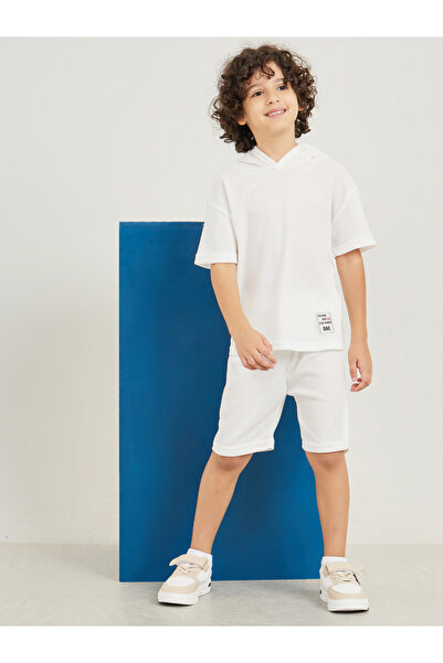 Styli Waffle Knit Hooded T-Shirt & Shorts Set