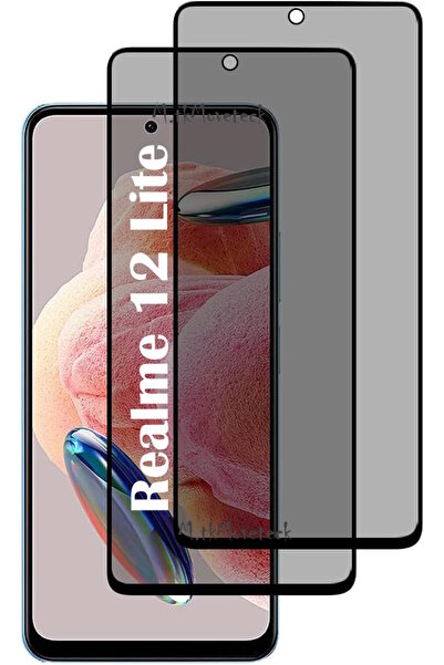 m.tk moveteck Realme 12 Lite Uyumlu Ekran Koruyucu Hayalet Cam 5d Parlak Priv...