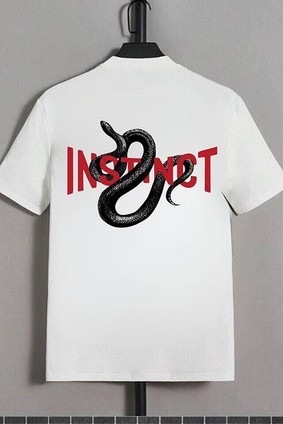 AMMA Λευκό μπλουζάκι Instinct Printed Unisex Trend - 100% βαμβάκι, κοντομάνικο