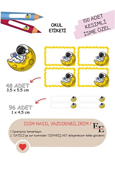 EyER Shoping دفتر ملاحظات لرائد الفضاء مع ملصقات مدرسية 150 قطعة مقطوعة (ad-s...