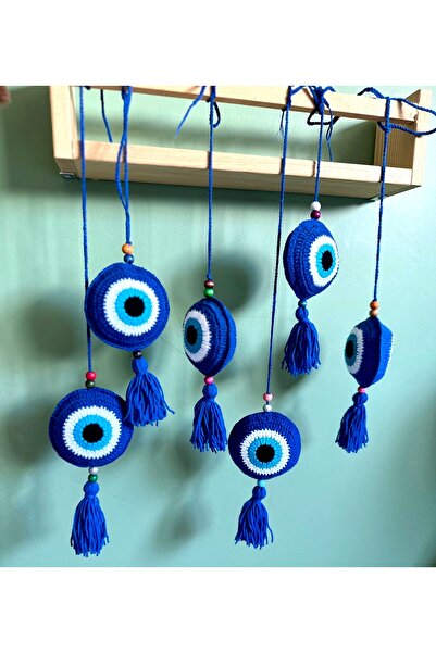 afralya home El Örgüsü 1 Adet Dekoratif Nazar Boncuğu Ağaç Süsü Bahçe Balkon ...