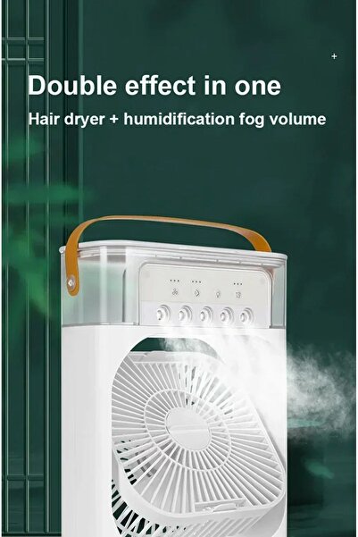 Coverzone Buharlı Mini Hava Soğutucu Taşınabilir Vantilatör Portatif Fan Mobil Sulu Klima 3 Rüzgar Hızı Hr025