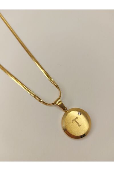 Romea Italyan Zincir T Harfi Kolye Altın Rengi