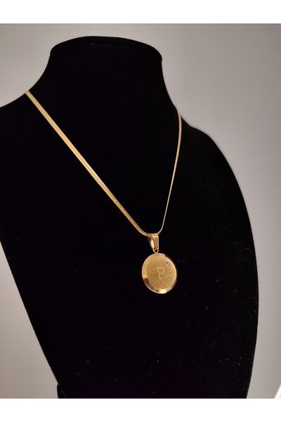 Romea Italyan Zincir P Harfli Kolye Altın Rengi