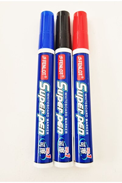Modellino 3'lü Beyaz Tahta Kalemi Fenlot - Mavi Siyah Kırmızı