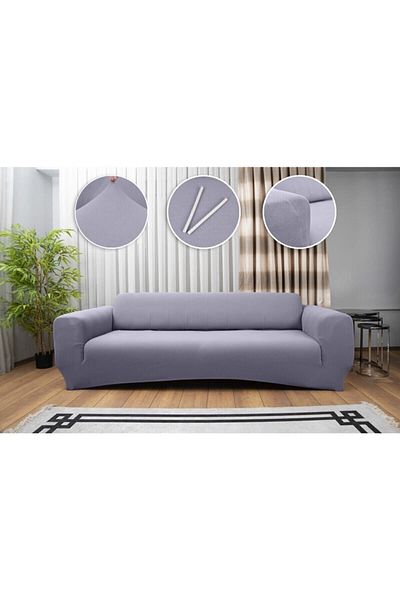 Haton Home 1 Piece Lycra Sofa Cover - Triple or Elastic New Honeycomb Patterned