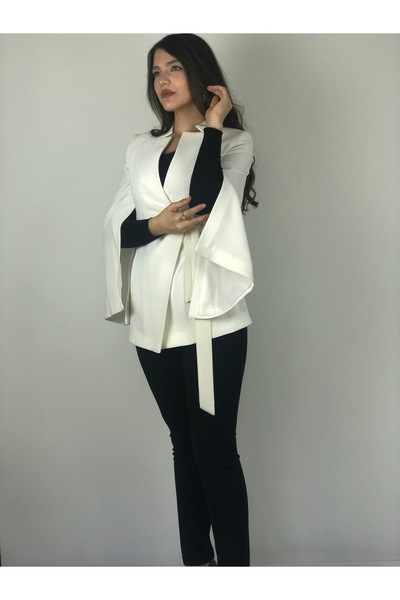 AYHAN White Slit Women's Jacket