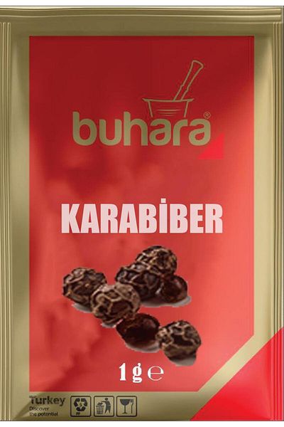 Buhara 1X1000 Pieces Disposable Pose Black Pepper Powder - 1 Gr