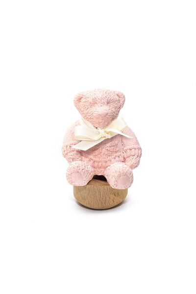 Missi Ahşap Kaideli New Baby Kokulu Pembe Ayıcık Seramik Koku Taşı