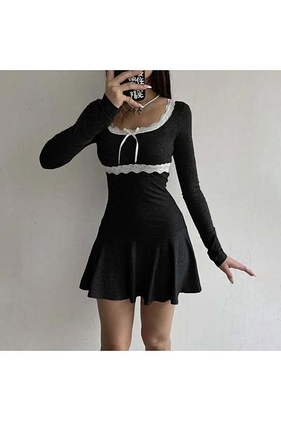 Gofeel Φόρεμα Charmy Street Lace Λεπτομερές χτενισμένο βαμβακερό φόρεμα