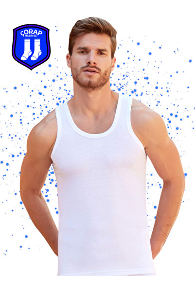 Berrak Men's White ComfortCotton Strappy Tank Top - Comfortable and Comfortable Cotton