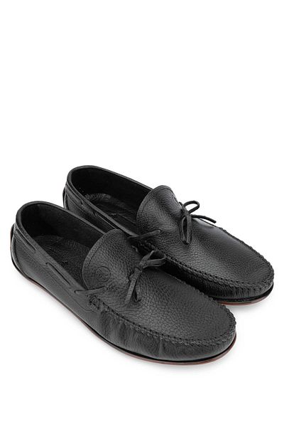 Tamer Tanca Men's Black Genuine Leather Loafer Floter Shoes