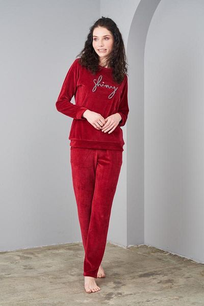Pjs Pijama Pjs 24579 Γυναικείο βελούδινο αθλητικό σετ με λαιμόκοψη