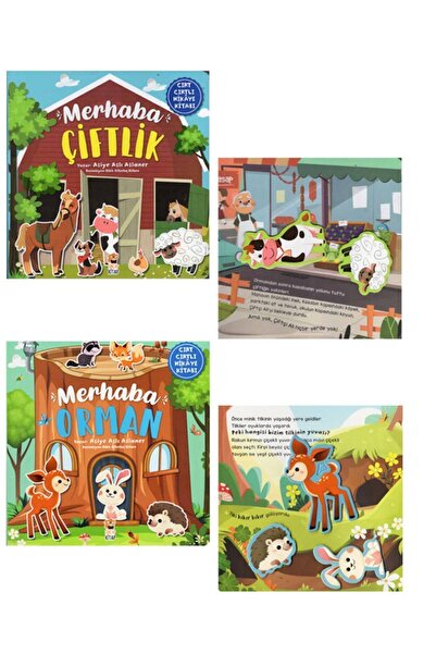 Sincap Kitap +2 Yaş Cırt Cırtlı Hikâye Serisi - Merhaba Orman – Merhaba Çiftl...