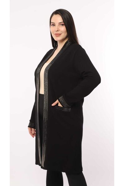 Soft, Çift Cepli, Taşlı Şık Kadın Hırka