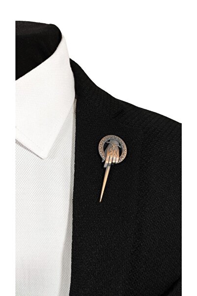 BLC Basic Line Co. Kralın Eli Figürlü Bronz Renginde Metal Ceket Yaka İğnesi ...