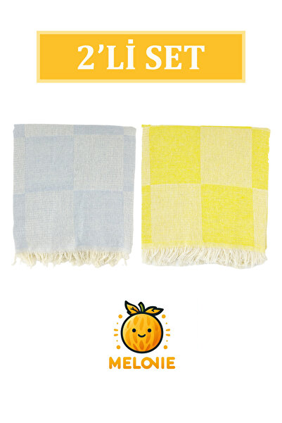 MELONIE Σετ 2 σκακιέρας με μοτίβο - 70x155 εκ. Πετσέτα θαλάσσης και παντελόνι