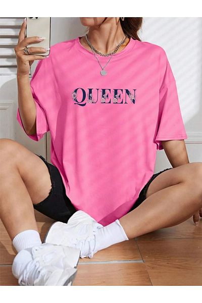 DAXİS Sportwear Company Tricou oversize cu imprimeu Floral Queen