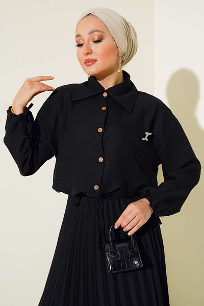 VOLT CLOTHİNG Leinen-Doppelanzug – Faltenrock und Damen-Look