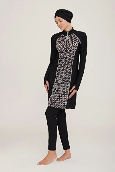 Adasea Black Hijab Swimsuit - Long Sleeve, Macella Women's Coat