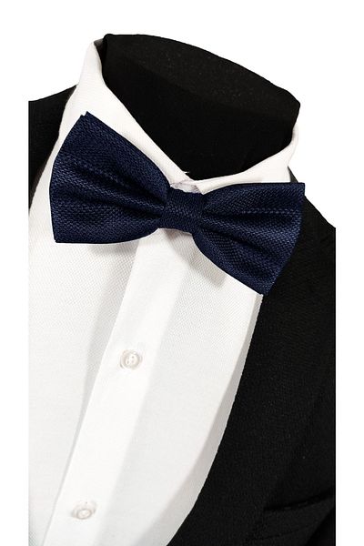 BLC Basic Line Co. Navy Blue Color Dobby Bow Tie