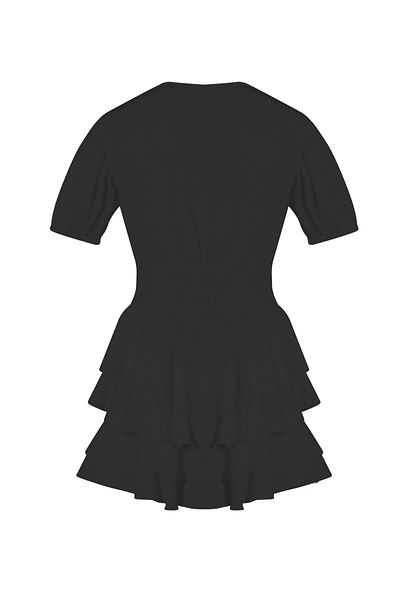 La Sarta Vernazza Black Ruffle Dress