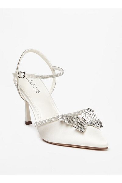 Celeste Women's Embellished Pumps with Stiletto Heels and Buckle Closure