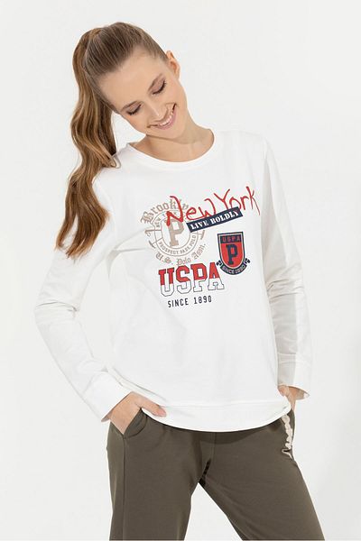 U.S. Polo Assn. Γυναικείο λευκό φούτερ