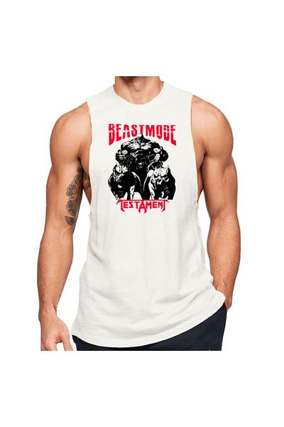 Black İstanbul Beast Mode Testament Zero Sleeve Fitness Athlete