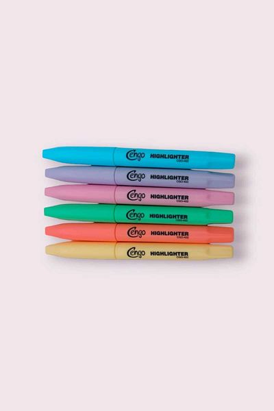 Cengo Pastel Highlighter Pen Set of 6