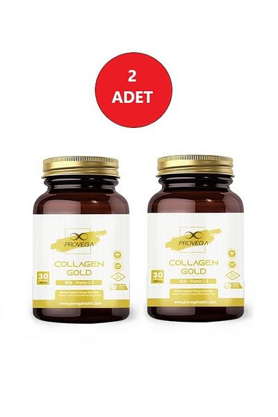 Provega Collagen Gold - Collagen Type 2 - Food Supplement Containing Vitamin C-D (2 Boxes)