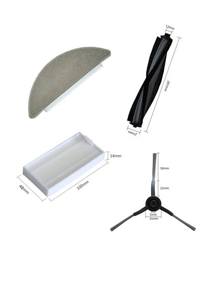 LİN GRUP Xiaomi Alpha 2 Pro and V5 Model - Compatible Replacement Mop Brush Filter Set