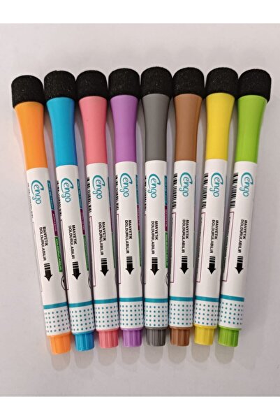 Cengo Manyetik Özellikli Doldurulabilir Silgili Tahta Kalemi 8 Li Set