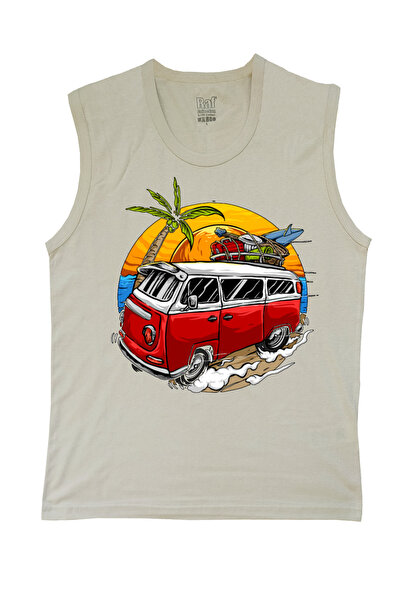 Raf Coll Tricou tricotat fără mâneci pentru bărbați Woswos Design imprimat di...