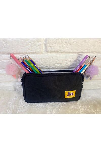 BEREKET PAZAR JaZipp Premium - Double Compartment Pencil Case 22x12x4cm