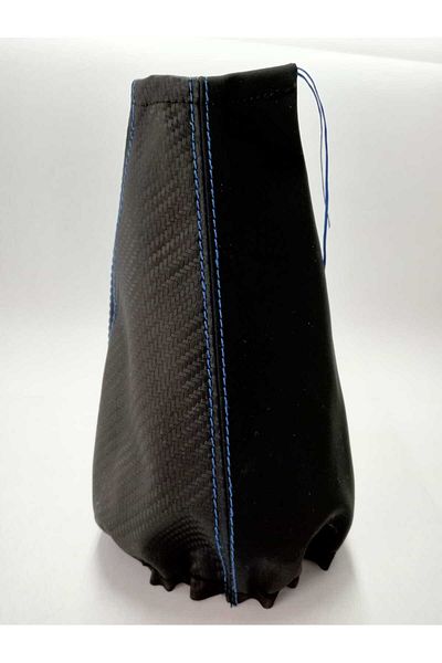 özgüven oto giyim Blue Carbon Alkantre Gear Shift Gaiter - Universal Stitched