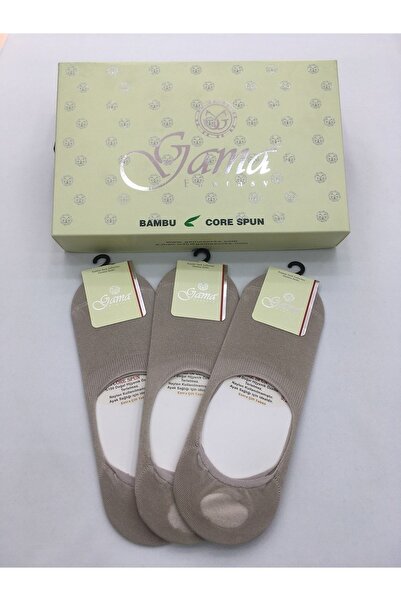 Gama Çorap 3 Pieces Bamboo 100% Natural Nylon Free Solid Colored Silicone Thin Summer Men's Ballerinas