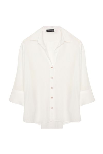 Quzu Cămașă oversize ecru - 24Y11693