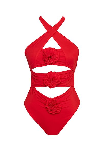 WOJOMİ Cross Floral Patterned Mayokini