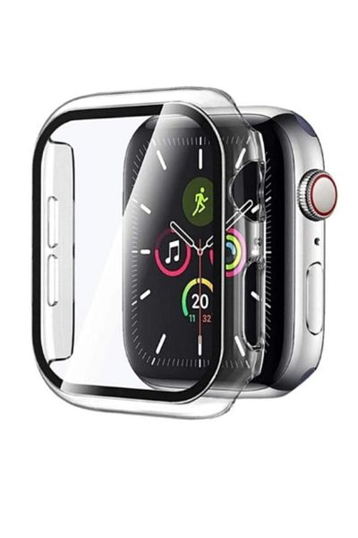 Nezih Case Apple Watch Series 7/8/9 45 ملم - غطاء حماية كامل شفاف 360 درجة مع حافظة وواقي شاشة