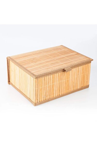 ELZEY HOME XL Διακοσμητικό Καλάθι Bamboo - 34x26x16 cm Natural Organizer