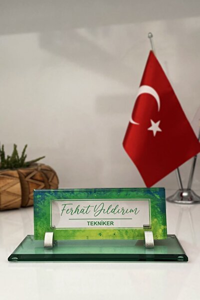 MERTKRİSTAL Uv Baskılı Masa Isimliği, Büro Ofis Makam Hediyesi, Masaüstü Isimlik