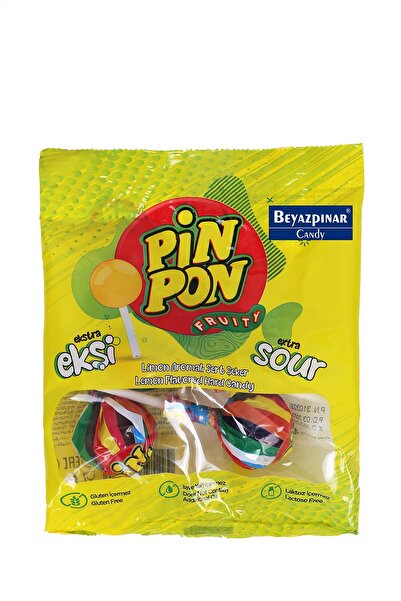 Beyazpınar Şekerleme Beyazpınar Pinpon Ekstra Ekşi Limon Lolipop 16gr X 5 Ade...