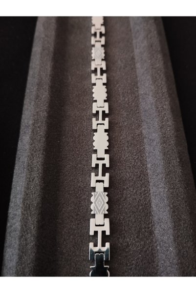 Tanem Mall Unisex Silver Color Metal Patterned Quality Bracelet